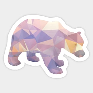 Abstract Triangles bear in pink purple, and gold Sticker